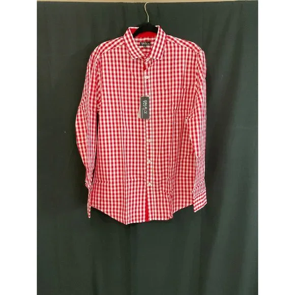 galaxy by harvic dress shirts $48 Galaxy By Harvic Men's White Long-Sleeve Button-Down Dress Shirt Size M
